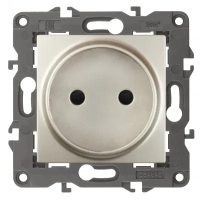 14-2105-04 ЭРА Розетка 2P, 16A-250В, IP20, Эра Elegance, шампань (10/100/2800)