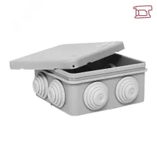 Коробка распаячная с крышкой КМР-030-031 наружная, 85х85х40, АБС, серая, 7 входов, IP54 EKF PROxima