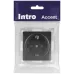 Розетка Intro Accent 6-202-05 2P+E Schuko, 16А-250В, IP20, СУ, антрацит