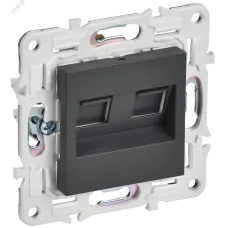 SKANDY Розетка компьютерная двойная RJ45 кат.5E SK-K03T титан IEK