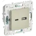 SKANDY Розетка USB A+C 18Вт SK-R13B бежевый IEK