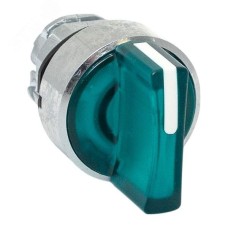 Исполнительный механизм переключателя ХB4 зеленый на 3 положения с фиксацией, с подсветкой с короткой ручкой IP65