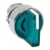 Исполнительный механизм переключателя ХB4 зеленый на 3 положения с фиксацией, с подсветкой с короткой ручкой IP65