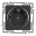 Розетка Intro Accent 6-202-07 2P+E Schuko, 16А-250В, IP20, СУ, графит