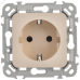 FLITE Розетка с заземлением с защитными шторками безвинтовое крепление 16А РСш11-1-ФлЛ льняной IEK