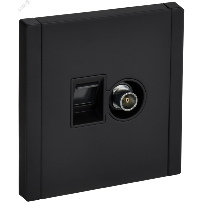 FORTE&PIANO Розетка двойная TV+RJ45 кат.6 FP137M металл черный IEK