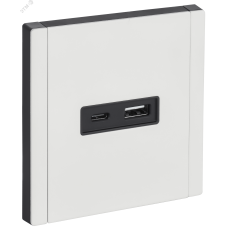 FORTE&PIANO Розетка USB A+C 18Вт FP251M металл белый IEK