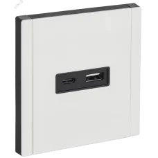 FORTE&PIANO Розетка USB A+C 18Вт FP251M металл белый IEK