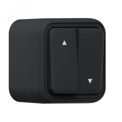 Выключатель, для жалюзи черный, ОП, винтовые клеммы антрацит, Бронто EKF