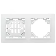 Минск Рамка 2-местная горизонтальная белая EKF  Basic
