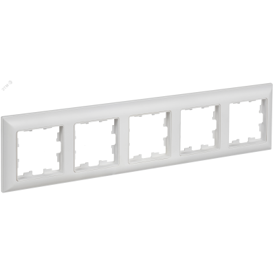 BRITE Рамка 5-местная РУ-5-БрАБ арктический белый/белый IEK