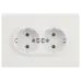 Розетка Intro Accent 6-205-01М 2X2P+E Schuko, 16А-250В, IP20, СУ, AL/CU, белый матовый