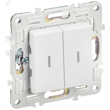 SKANDY Выключатель 2-клавишный проходной с индикацией 10А SK-V10W арктический белый IEK
