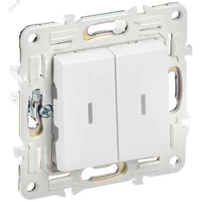 SKANDY Выключатель 2-клавишный проходной с индикацией 10А SK-V10W арктический белый IEK