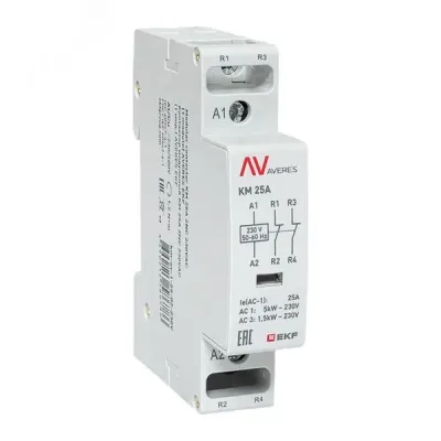 Контактор модульный КМ 25А 2NC 230VAC (1 мод.) AVERES