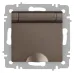 Розетка Intro Accent 6-203-08 2P+E Schuko с крышкой, 16А-250В, IP20, СУ, AL/CU, Accent, бронза