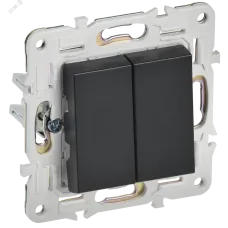 SKANDY Выключатель 2-клавишный 10А SK-V04Bl черный IEK