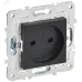 SKANDY Розетка без заземления с защитными шторками 10А SK-R01Bl черный IEK