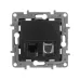 Розетка двойная RJ11+RJ45 кат.5E UTP антрацит ETIKA