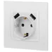 14-4109-01 ЭРА Розетка 2P+E 16A-250В, штор. с 2xUSB 5В-3А, Эра Elegance, белый (10/100/2000)