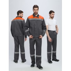 Костюм Легион-1 СОП (ткань Смесовая,210) брюки, темно-серый оранжевый, 68-70 182-188