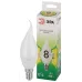 Лампа светодиодная ЭРА GREEN LINE LED BXS-8W-830-E14 GL E14 8 Вт свеча на ветру теплый свет