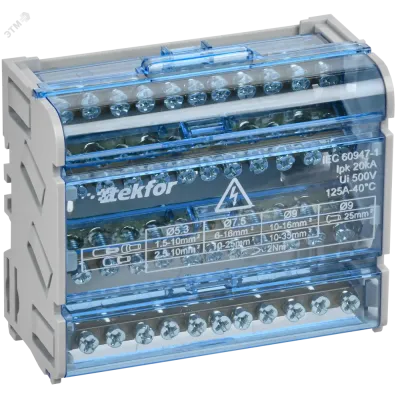TEKFOR Шины на DIN-рейку (кросс-модуль) ШНК 4х11 3L+PEN IEK