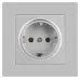 Розетка Intro Accent 6-202-03 2P+E Schuko, 16А-250В, IP20, СУ, алюминий