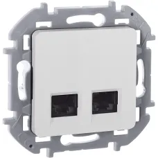 Розетка компьютерная двойная RJ45 категория 6 UTP белый INSPIRIA