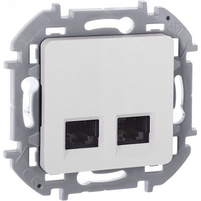 Розетка компьютерная двойная RJ45 категория 6 UTP белый INSPIRIA