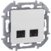 Розетка компьютерная двойная RJ45 категория 6 UTP белый INSPIRIA