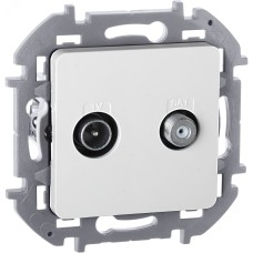 Розетка двойная TV+SAT тип звезда двухкабельная белый INSPIRIA