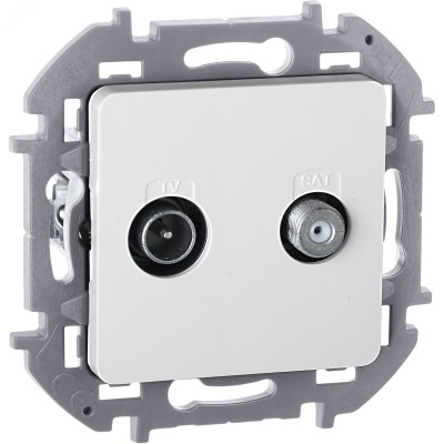 Розетка двойная TV+SAT тип звезда двухкабельная белый INSPIRIA