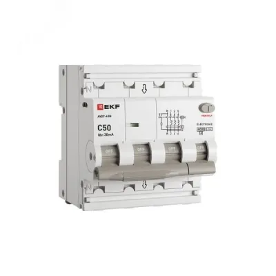 Выключатель автоматический дифференциального тока 3P+N 50А 30мА AC эл АВДТ-63N D63N46E50C30 PROXIMA EKF