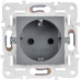 SKANDY Розетка с заземлением с защитными шторками 16А SK-R04Gr серый IEK