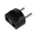 Адаптер сетевой переходник с Евро А/F на вилку С1 CEE 7/2 Питер 6 А без заземления черный