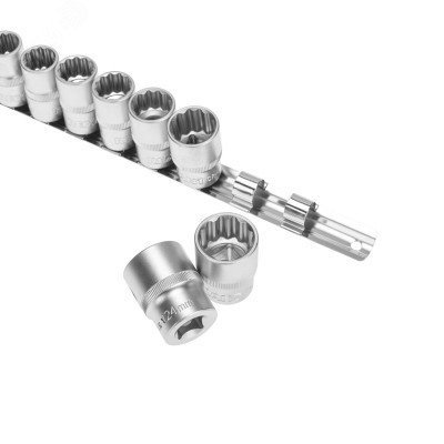 Набор торцевых головок 1/2, двенадцатигранные, CrV, 10-24 мм