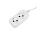Удлинитель 2 гнезда, 3 м, 2х0,75 мм2, б/з, белый