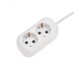 Удлинитель 2 гнезда, 1,5 м, 3х0,75 мм2, с/з, белый