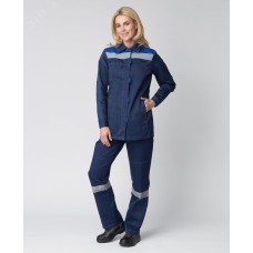 Костюм женский Весна-1 СОП CH (тк.Смесовая,210) брюки, т.синий/васильковый, р. 68-70/182-188