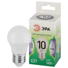 Лампа светодиодная ЭРА GREEN LINE LED P45-10W-865-E27 GL E27 10 Вт шар холодный свет