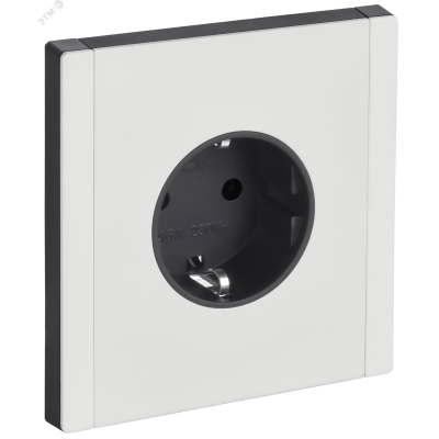FORTE&PIANO Розетка 1-местная с заземлением без защитных шторок безвинтовое крепление 16А FP214M металл белый IEK