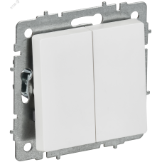 BRITE Выключатель 2-клавишный перекрестный 10А ВС10-2-3-БрАБ арктический белый IEK