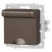 Розетка Intro Accent 6-203-08 2P+E Schuko с крышкой, 16А-250В, IP20, СУ, AL/CU, Accent, бронза