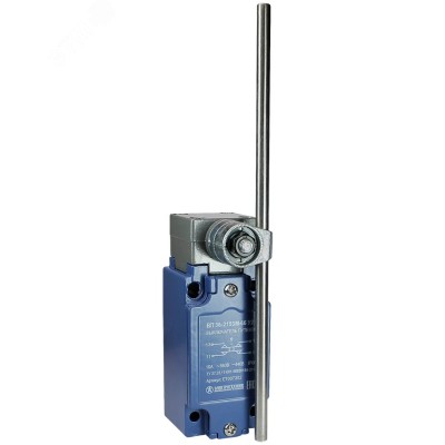 Выключатель путевой ВП 36-2153 М-66 У2, круглый стальной рычаг, регулируемый по длине, 1з+1р, безынерционный, 30х60 мм, без сальника, 3А, IP66