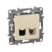 Розетка двойная RJ11+RJ45 кат.5E UTP слоновая кость ETIKA