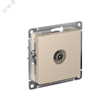ATLASDESIGN TV РОЗЕТКА проходная 4DB, механизм, ПЕСОЧНЫЙ