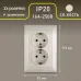 Розетка Intro Solo 4-205-02 с заземлением двойная 2X2P+E Schuko, 16А-250В, IP20, СУ, слоновая кость