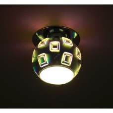 DK88-2 Светильник ЭРА декор  ''3D квадрат'' G9,220V, 35W, серебро/мультиколор (50/700)