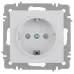 Розетка Intro Accent 6-206-01 2P+E Schuko со шторками, 16А-250В, IP20, СУ, AL/CU, белый